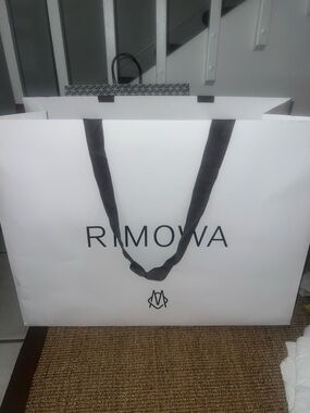 RIMOWA White Shopping Bag with Black Ribbon Handles